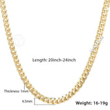 Men's 4.5mm Cuban Link Chain Necklace Gift For Men