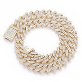 Rhombus Prong Cuban Chain Crystal Necklace for Women