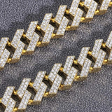 Rhombus Prong Cuban Chain Crystal Necklace for Women