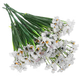 8 Pcs DIY Violet Stems Faux Flowers Office Home Artificial