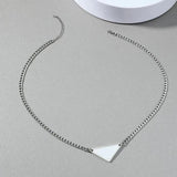 Vintage Punk Triangle Letter Pendant Necklace Stainless Steel Hip Hop Jewelry