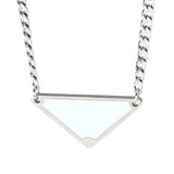 Vintage Punk Triangle Letter Pendant Necklace Stainless Steel Hip Hop Jewelry