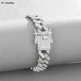 12mm Hip Hop Iced Out Cuban Chain Necklace Rhinestone Choker Men Women Jewelry