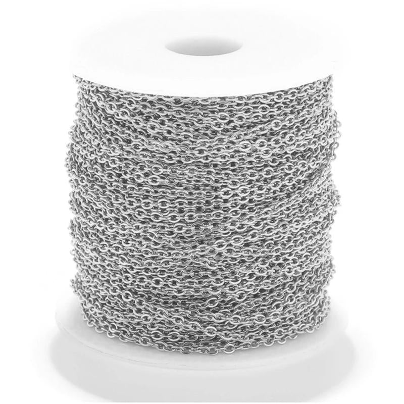 10pcs Stainless Steel Cuban Chain Necklaces 40-60cm 1.5mm/2mm Men Women 4 Colors