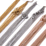 10pcs Stainless Steel Cuban Chain Necklaces 40-60cm 1.5mm/2mm Men Women 4 Colors