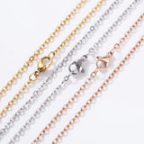 10pcs Stainless Steel Cuban Chain Necklaces 40-60cm 1.5mm/2mm Men Women 4 Colors