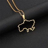 Ukraine Map Pendant Necklace Silver Choker Stainless Steel Jewelry Sets