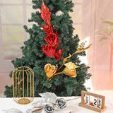 2 Heads Artificial Rose Flower Branch DIY Christmas Tree Accessories