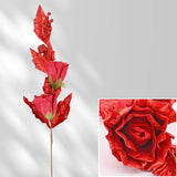 2 Heads Artificial Rose Flower Branch DIY Christmas Tree Accessories