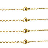 5x 2mm Stainless Steel Chains Necklace Rainbow/Silver Link Chain