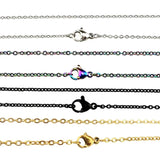 5x 2mm Stainless Steel Chains Necklace Rainbow/Silver Link Chain