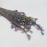 5x 2mm Stainless Steel Chains Necklace Rainbow/Silver Link Chain
