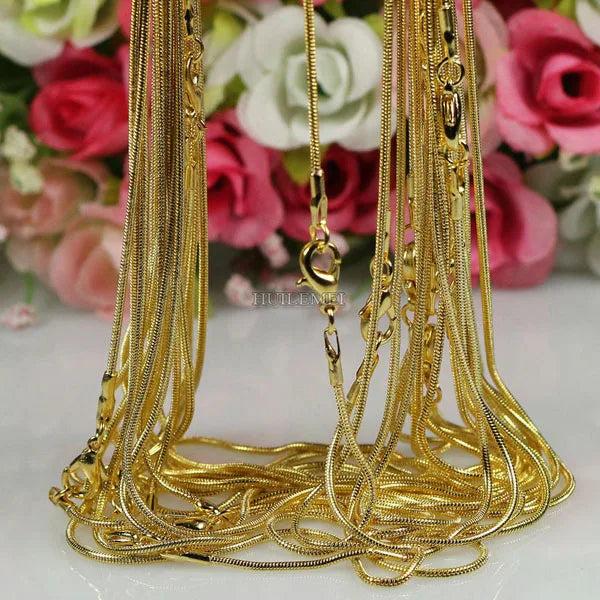 10pcs Silver Snake Chain Necklaces 1.2mm For Women