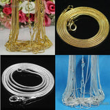 10pcs Silver Snake Chain Necklaces 1.2mm For Women