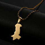 Pakistan Map Pendant Necklaces Stainless Steel Silver Pakistani Ethnic Jewelry