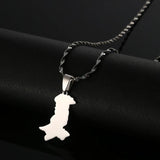Pakistan Map Pendant Necklaces Stainless Steel Silver Pakistani Ethnic Jewelry