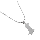 Pakistan Map Pendant Necklaces Stainless Steel Silver Pakistani Ethnic Jewelry