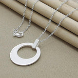 925 Silver Hollow Moon Pendant Necklace Chain Women Jewelry Gift