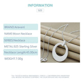 925 Silver Hollow Moon Pendant Necklace Chain Women Jewelry Gift