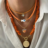 Rhinestone Evil Eye Pendant Choker Necklace Crystal Jewelry