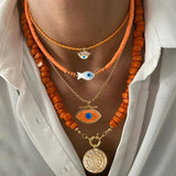 Rhinestone Evil Eye Pendant Choker Necklace Crystal Jewelry