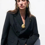 Vintage Golden Conch Pendant Necklace for Women