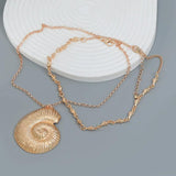 Vintage Golden Conch Pendant Necklace for Women