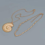 Vintage Golden Conch Pendant Necklace for Women