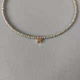 Crystal Beaded Choker Gold Star Pendant Charm Necklace