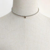 Crystal Beaded Choker Gold Star Pendant Charm Necklace