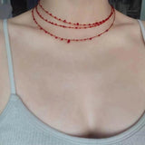 Vintage Dripping Blood Necklace Red Blood Drop Chain Hip Hop Punk Jewelry