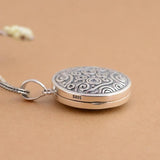 Vintage Alloy Locket Necklace Photo Box Pendant Men's and Women's Round Mini Box