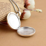 Vintage Alloy Locket Necklace Photo Box Pendant Men's and Women's Round Mini Box