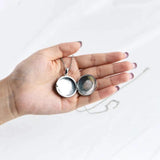 Vintage Alloy Locket Necklace Photo Box Pendant Men's and Women's Round Mini Box