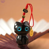 Wooden Cat Keychain Anime Phone Chain Personality Creative Accessories
