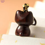 Wooden Cat Keychain Anime Phone Chain Personality Creative Accessories
