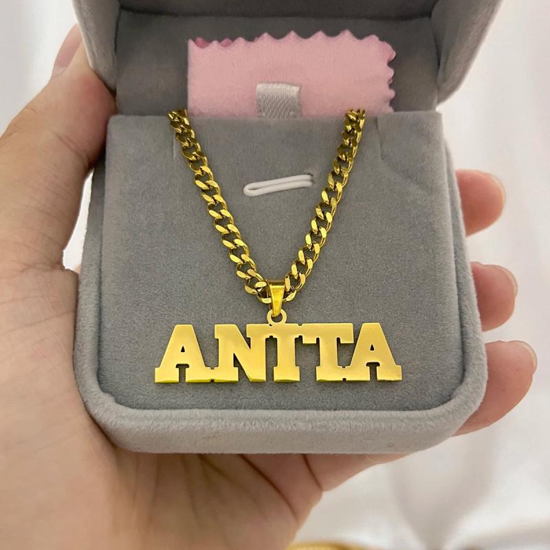 Custom Name Necklace 4mm Cuban Chain Stainless Steel Jewelry