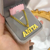 Custom Name Necklace 4mm Cuban Chain Stainless Steel Jewelry