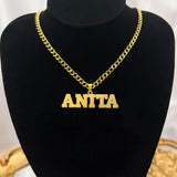Custom Name Necklace 4mm Cuban Chain Stainless Steel Jewelry