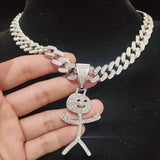 Hip Hop Stickman Middle Finger Pendant Necklace