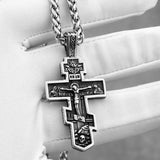 Men's Stainless Steel Jesus Cross Necklace Faith Pendant