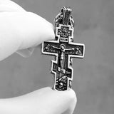 Men's Stainless Steel Jesus Cross Necklace Faith Pendant