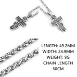 Men's Stainless Steel Jesus Cross Necklace Faith Pendant