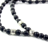 Hematite Arrows Pendant Necklace with Agate Beads Chain