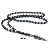 Hematite Arrows Pendant Necklace with Agate Beads Chain