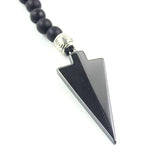 Hematite Arrows Pendant Necklace with Agate Beads Chain