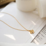 Yellow Four Leaf Clover Pendant Necklace Titanium Steel Accessory