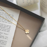 Yellow Four Leaf Clover Pendant Necklace Titanium Steel Accessory