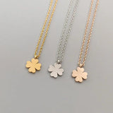 Yellow Four Leaf Clover Pendant Necklace Titanium Steel Accessory