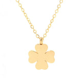 Yellow Four Leaf Clover Pendant Necklace Titanium Steel Accessory